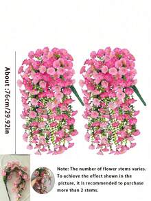 Bộ 2/1 bông hoa giả mùa xuân cao cấp, cây cảnh ngoài trời chân thực được chọn lọc kỹ lưỡng, hoa loa kèn giả với lá bạch đàn - Chống tia UV, cây xanh giả trang trí trong nhà/ngoài trời, thích hợp cho đám cưới, khách sạn, vườn, sân, chụp ảnh, trang trí phòng, lễ hội theo mùa, vườn nhà, trưng bày trong chậu và treo (Hồng + Hồng nhạt) - Nhiều màu - Xem 3