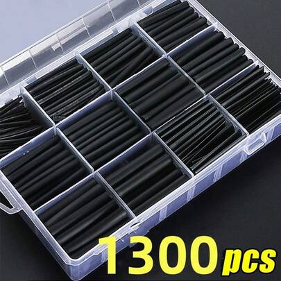 Kit surtido de manguitos de Tubo termorretráctil, conexión eléctrica, envoltura de Cable, manguito aislante, 1300/127 Uds.