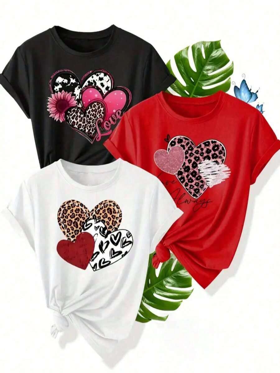 Camiseta de manga corta con cuello redondo para mujer, corte holgado, casual y versátil.Presenta estampados de letras minimalistas modernos, elegantes y exquisitos, lo que lo hace perfecto como prenda básica; está hecho de tela suave con excelente caída. - Negro - Ver 1