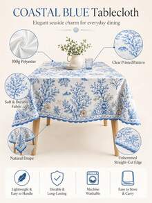 1 pezzo Tovaglia rotonda con tema nautico blu, ancora e salvagente - Decorazione mediterranea costiera con tema marino, stelle marine e conchiglie, perfetta per la decorazione della casa, della stanza, accessori per la cucina, il giardino, il patio, la casa al mare, feste in piscina, caffè sul mare e matrimoni sul lungomare - Multicolore - Visualizzare 7