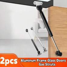 2pcs Kitchen Cabinet Door Lift Pneumatic Support Hydraulic Gas Spring Support Aluminum Frame Glass Door Gas Strut Furniture Hinge - A - View 3