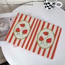 1 chiếc ốp lưng máy tính bảng xoay 360° họa tiết dâu tây sọc retro, có chân đế từ tính đa góc và chức năng tự động tắt/mở màn hình, tương thích với iPad Pro/Air, , Pad 5/6/7, Matepad. - Nhiều màu - Xem 2