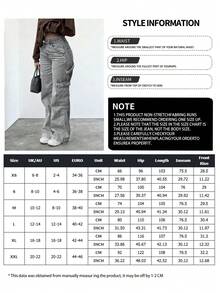 NVFelix 2026 Nuevos jeans de tiro alto, rectos y holgados para mujeres, elegante estilo casual Y2K streetwear, adecuado para primavera/verano - Gris - Ver 5