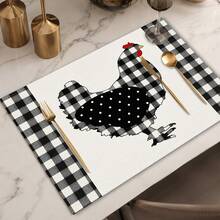 1 pieza Mantel de lino estilo rústico, tapete para desayuno, posavasos de café, base para tazón, accesorio de cocina, fácil de limpiar, apto para el hogar, restaurante, decoración del comedor, regalo festivo, regalo para amigos, juego de múltiples piezas - Multicolor - Ver 4