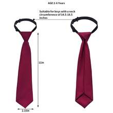 5pcs Boy's Necktie Pre-Tied Adjustable Neck Strap Tie For Wedding Graduation School Uniforms - Blue - View 2