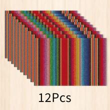 1 pieza Mantel individual de lino, tapete para desayuno, posavasos de café, base para tazón, accesorio de cocina, fácil de limpiar, mantel para comedor, apto para hogar, restaurante, decoración de comedor, regalo de vacaciones, regalo para amigos, juego de múltiples piezas - Multicolor - Ver 13