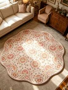 1 pieza Alfombra de arte de rosa vintage francesa, alfombra decorativa de estilo estético personalizado, regalo romántico, alfombra de ambiente estético de Ins, alfombra de acento de muebles modernos minimalistas, alfombra pequeña, alfombra, tapete, decoración del hogar, alfombra pequeña de área, tapete de exterior, alfombra de dormitorio, alfombra lavable - Multicolor - Ver 4