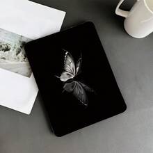 1 件装反光黑白蝴蝶印花保护套，带笔槽，适用于 iPad 10.9/10.2/ Air 第五代/Pro 11/第十代/9.7/Air 2/（第七代）/（第八代）/ Air 4/5/ Pro 11/ 第十代 10.9 英寸 2022 款智能保护套/ Air 13（M3 2025）/ Air 11（M3 2025）/ Air 11（M3 2025）/ 11（A16 2025），兼容华为 MatePad - 彩色 - 查看 3