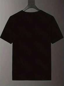 Camiseta Deportiva de Ocio y Moda para Hombre, Holgada y Sencilla, de Manga Corta, Transpirable para Verano, con Estampado de Escalador, Top Casual para Hombre, Cómoda y Holgada S0SO - Negro - Ver 2