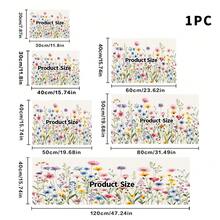 1 pieza Alfombrilla absorbente y de secado con estampado de flores silvestres coloridas, adecuada para el hogar y la cafetería, almohadilla de drenaje multiusos, regalo para el hogar, decoración de mesa - XYLSD-360 - Ver 13
