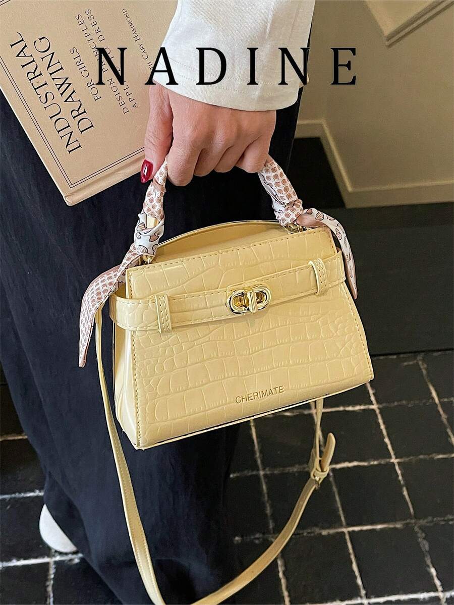 Bolso de mano casual versátil y de color contrastante de moda para mujeres