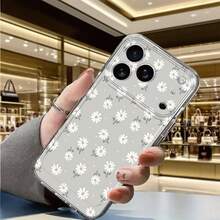 1pc Minimalist Fresh Daisy Flower Transparent Soft Phone Case - Multicolor - View 3