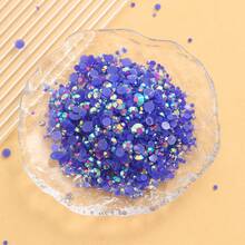 2MM-6MM 混合尺寸 2000顆/包 圓形平底樹脂水鑽 果凍糖 AB色 亮面亮片 DIY 寶石貼紙，適用於衣服、包包、鞋子、馬克杯、瓶子、保溫杯、手機、DIY配件 - 深藍51 - 查看 7