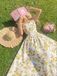 Vestido midi plisado elegante con estampado floral para mujer - Multicolor 2 - Ver 2