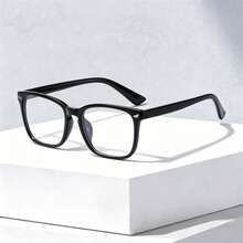 Men's Classic Aesthetic Modern Minimalist Style Transparent Glasses, Suitable For Daily Life, Office, Holiday Gift - Black - View 6