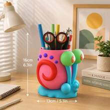 SpongeBob SquarePants 1 Stück Quadrathose Gary Schnecke Stifthalter, Plastik Cartoon Stifteorganizer, Stiftbecher, Büro Schreibtischzubehör, Make-up Pinselhalter, Heim Arbeitsplatz Dekoration, Tischorganizer, Neuheit Raumakzent, Geschenk für Fans - Verschiedenfarbig - Übersicht 5