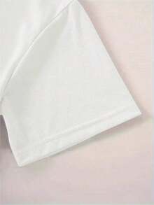 Camiseta de manga corta con cuello redondo para mujer, con estampado de estrellas, hecha de tela 100% algodón puro, transpirable y que no provoca sudoración, suave y lisa, con una sensación de calidad, adecuada para deportes y fitness, uso diario, vacaciones, oficina, escuela, fiestas y otras ocasiones diversas. - Blanco - Ver 4