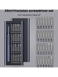 25-In-1 Mini Precision Screwdriver Set, Professional Magnetic Tiny Repair Tool Kit For Phones, Computers, Watches, Doorbells, Glasses, Electronics [Bearing Steel] Screwdrivers - 45+1 - View 3