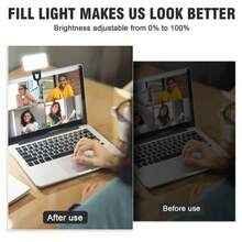 1pc Portable Phone Selfie Ring Light, Compact LED Lamp, Clip-On Design For Smartphone, High-Quality Beauty Selfie Tool, Rechargeable With Long Battery Life To Meet Daily Needs - Mobile Phone Fill Light - View 4