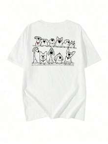 Graphic Short-Sleeve T-Shirt, Casual T-Shirts For Women, Cotton T-Shirts, Summer Tops For Women, Fun Print T-Shirts For Women, Soft And Comfortable T-Shirts For Everyday Wear, Daily Gift, T-Shirt. Summer Top For Women. - 白色 - 查看 4