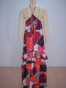 Vestido tirantes volantes estampado combinado verano 2026 - Multicolor - Ver 9