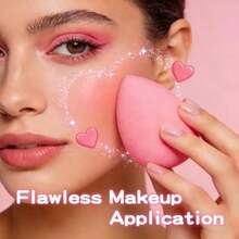 15pcs Pink Makeup Sponge Set Non-Latex Wet And Dry Dual Use Foundation Sponge For Flawless Application Reusable And Washable Ultra Soft Powder Puff Blenders For Cream Liquid And Powder Makeup - 15pcs Pink - View 2