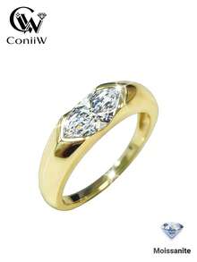 ConiiW Nhẫn đôi/nhẫn cưới bằng bạc Sterling 925, đính đá Moissanite hình quả lê 1 carat, kích thước 5*10mm. Thiết kế thời trang, cổ điển, tối giản, thanh lịch, độc đáo, ngọt ngào và tươi mới. Thích hợp để đeo hàng ngày, cầu hôn, đính hôn, cưới hỏi, dự tiệc, họp mặt, du lịch, kỳ nghỉ, hẹn hò, cũng như làm quà tặng cho Ngày Valentine, Halloween, Lễ Tạ ơn, Lễ Phục sinh, Giáng sinh, sinh nhật, kỷ niệm, dạ hội, hẹn hò và các dịp khác. - Vàng - Xem 2