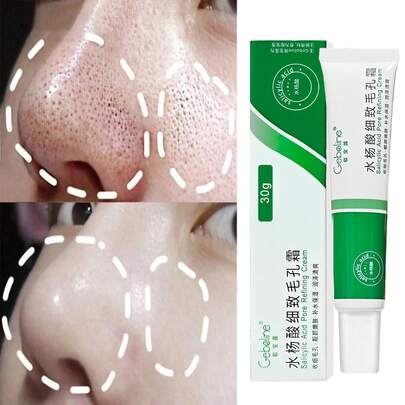 Crema con ácido salicílico para reducir los poros, eliminar los poros grandes, eliminar rápidamente los puntos negros, tensar el rostro y suavizar la piel. Reduce los poros, para piel delicada y refina los poros. 30g