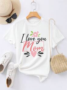 Camiseta manga corta cuello redondo 100% algodón, estampado trendy, tejido ligero y ventilado, estilo moda casual, apta para vida diaria, salidas informales y citas en primavera, verano y otoño - Negro - Ver 6