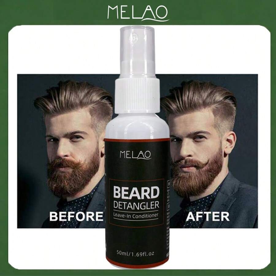 MELAO 50ml Men's Beard Smoothing Spray - Leave-In Conditioner, Softens And Nourishes Beard, Reduces Frizz And Tangles - 50ml - View 1