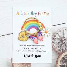 1pc/10pcs Charming Butterfly, Flower & Heart Shaped Key Chain, Comes With Thank You Card, Party Favor, Bag Pendant, Suitable As Backpack Hanging Decor, Car Key Chain, Birthday Gift, Novelty Keychain - Multicolor - View 2