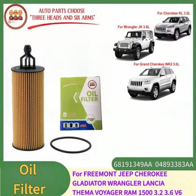 Lọc dầu ZH-744 68191349AA Phù hợp với Chrysler, Ram, Dodge, Grand Cherokee, Dodge Journey Town RV 2014-2023 Mã phụ tùng chính hãng OE 68191349AA 68191349AB 68191349AC LC191349AB