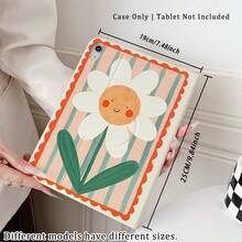 1pc Smiling Daisy Print 360° Rotatable Protective Tablet Case ,Multi-Angle Magnetic Stand Cover With Auto Sleep/Wake Function, Compatible With IPad PRO/AIR, Compatible With SAMSUNG,Compatible With XIAOMI Pad 5/6/7,Compatible With Huawei Matepad - Multicolor - View 7