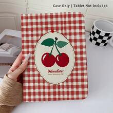 1pc Vintage Red Gingham Cherry Print 360° Rotatable Protective Tablet Case ,Multi-Angle Magnetic Stand Cover With Auto Sleep/Wake Function, Compatible With IPad PRO/AIR, Compatible With SAMSUNG,Compatible With XIAOMI Pad 5/6/7,Compatible With Huawei Matepad - Multicolor - View 4