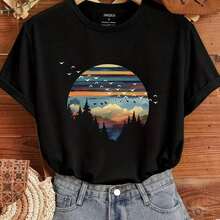 Camiseta para Mujer con Estampado de Diente y Pasta Dental, Manga Corta - Negro - Ver 1