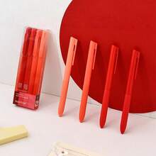 4 piezas Juego de bolígrafos de gel de estilo Morandi, colores degradados 0.5mm ST Bolígrafos de gel de tinta negra para escritura diaria, exámenes, estudiantes de vuelta a la escuela - bolígrafo de gel - Ver 13