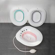 1 chậu chăm sóc gấp gọn, thích hợp cho người già, phụ nữ dùng thuốc vùng kín, phụ nữ mang thai và sau sinh, chậu ngâm không cần bồn cầu có lỗ thoát nước. - Hồng - Xem 3