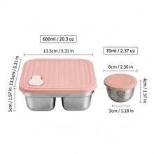 Multifunctional Portable 304 Stainless Steel Lunch Box, Fruit Salad Food Storage Container, Leak Proof Bento Box, Stackable Bento Lunch Box,Dishwasher Allowable, Suitable For Student And Adult Use In School, Office, Picnic,Travel, Back To School - Multicolor - View 18