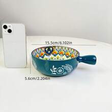 1set Ceramic Bohemian Style Bowls & Plates, Green Tableware, Nordic Popular Euro-Bohemian Style Holiday Retro Floral Pattern Creative High-End Casual Dinnerware, Large & Small Bowls, Soup Bowls, Plates, Whole Set For Hotel, Restaurant, Home Kitchen, Housewarming, Christmas & Halloween Party, Weddings, Dishes, Bowls, Platters, Round Plates, Square Plates, Oblong Plates, Green Tableware Set,School Supplies - Green - View 14