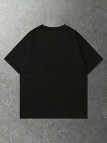 ROMWE MEN Street Life Primavera/Verano, Camiseta Casual de Manga Corta para Hombre con Estampado Gráfico Vintage de Silueta Urbana, Estilo Años 2000 - Blanco - Ver 3