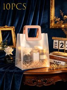 1/10pcs, Matte Gift Bags Are An Ideal Choice To Convey Your Heartfelt Message. Made Of High-Quality Transparent PVC Material, - Multicolor - View 18