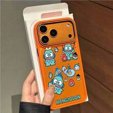 SANRIO スマホケース滑り止め落下防止for苹果16ProMax/16Plus/16Pro/16/15ProMax/15Plus/15Pro/15/14ProMax/14Plus/14Pro/14/16E/13ProMax/13Pro/13/12ProMax/12Pro/12/11ProMax/11耐衝撃はんとうめい滑り止め - 橙色 - チェックする 4