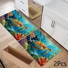 1 件装海龟印花吸水垫/沥水垫/滴水垫，适用于咖啡机、餐具 - 吸水性强的聚酯纤维桌面保护垫，带橡胶防滑垫，可用于厨房台面装饰、家庭酒吧和餐桌 - 彩色 - 查看 13