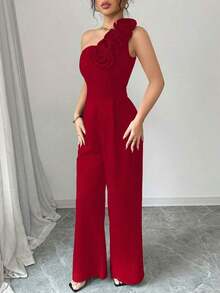 Mono sin mangas con estampado floral rojo para mujer, casual para uso diario - Rojo - Ver 6