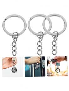 Bộ 20 móc khóa bằng thép không gỉ, dạng tròn dẹt, dùng cho các dự án thủ công DIY. - Nhiều kiểu dáng - Xem 3