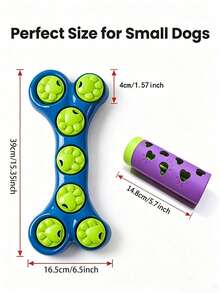 1pc Durable Anti-Bite Slow Feeder Dog Toy, Interactive IQ Training Treat Dispenser, Plastic Pet Interactive Toy, Anti-Choke Slow Feeder, Intelligence Development Boredom Reliever, Chew Toy Suitable For Dogs & Cats, Indoor & Outdoor Pet Activity Training Entertainment - Multicolor - View 11