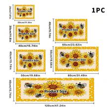 1pc Dish Drying Mat, Coffee Machine Mat, Yellow & White Polka Dot Border Sunflower & Bee Pattern Absorbent Draining Mat, Suitable For Dining Table & Cafe, Strong Water Absorption, Multi-Purpose Drainage Mat, Home Gift, Tabletop Decor - XYLSD-358 - View 17