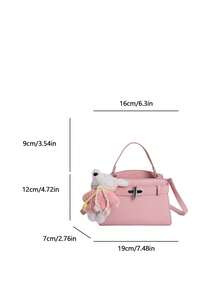New Fashion Women's Handbag, Solid Color Minimalist Crocodile Embossed High-End Stylish Tote Bag With Scarf, Elegant And Versatile For Dating, Shopping, Shoulder Carry - Pink - View 11