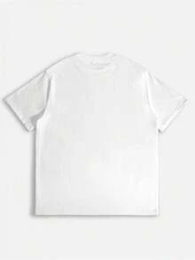 Camiseta manga corta cuello redondo 100% algodón, estampado trendy, tejido ligero y ventilado, estilo moda casual, apta para vida diaria, salidas informales y citas en primavera, verano y otoño - Negro - Ver 8