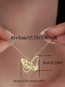 1 chiếc vòng cổ hình bướm khắc tên theo yêu cầu, quà tặng sinh nhật, ngày lễ, quà tặng sáng tạo, tự làm theo ý thích, vòng cổ hình hoa bướm cắt laser khắc tên theo yêu cầu, vòng cổ nữ, trang sức nữ, đồ tùy chỉnh, quà tặng cho bạn gái, quà tặng Ngày của Mẹ, quà tặng mùa lễ hội, quà tặng mùa tốt nghiệp - Nhiều màu - Xem 5